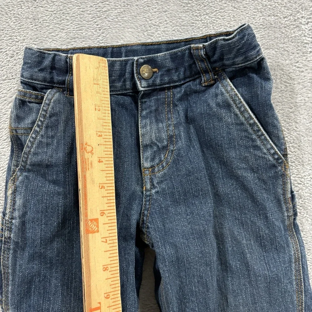 Carhartt Jeans Boys Youth 4 Dark Wash Blue Denim Relaxed Fit Straight Leg